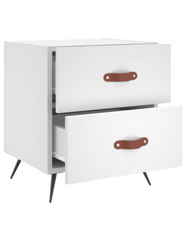 Comodini 2 pz Bianchi 40x35x47,5 cm in Legno Multistrato