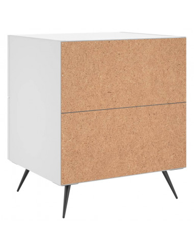 Comodini 2 pz Bianchi 40x35x47,5 cm in Legno Multistrato