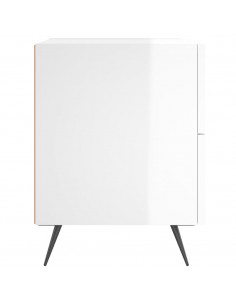 Comodini 2 pz Bianco Lucido 40x35x47,5 cm in Legno Multistrato 2