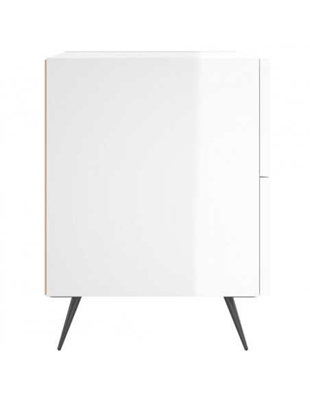 Comodini 2 pz Bianco Lucido 40x35x47,5 cm in Legno Multistrato