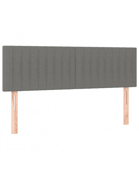Testiera a LED Grigio Scuro 144x5x78/88 cm in Tessuto