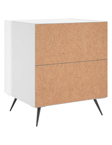 Comodini 2 pz Bianco Lucido 40x35x47,5 cm in Legno Multistrato