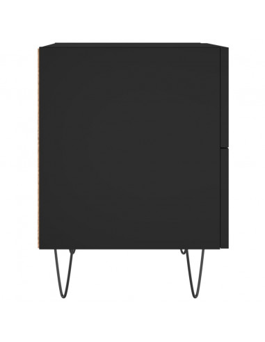 Comodini 2 pz Neri 40x35x47,5 cm in Legno Multistrato