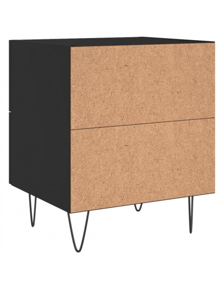 Comodini 2 pz Neri 40x35x47,5 cm in Legno Multistrato