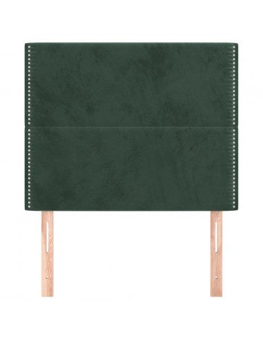 Testiera 2 pz Verde Scuro 80x5x78/88 cm in Velluto