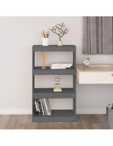 Libreria/Divisorio Grigio 60x30x103,5 cm in Massello di Pino