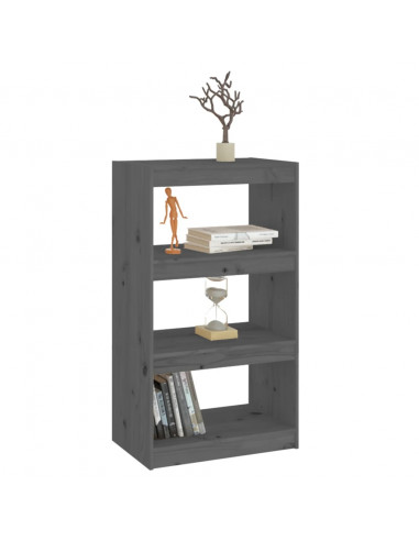 Libreria/Divisorio Grigio 60x30x103,5 cm in Massello di Pino