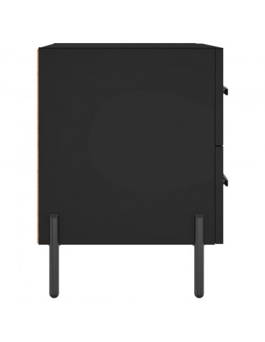 Comodini 2 pz Neri 40x35x47,5 cm in Legno Multistrato