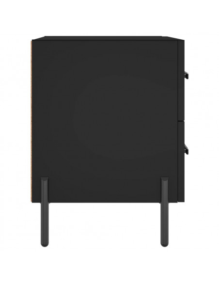 Comodini 2 pz Neri 40x35x47,5 cm in Legno Multistrato