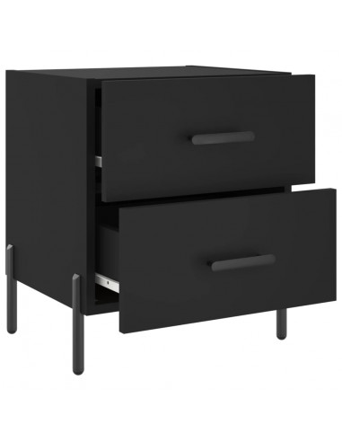 Comodini 2 pz Neri 40x35x47,5 cm in Legno Multistrato