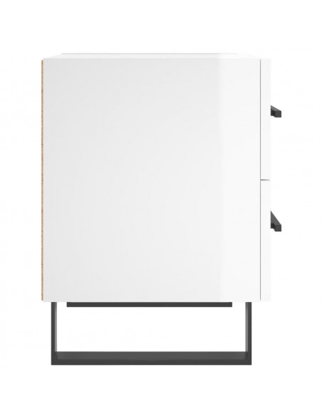 Comodini 2 pz Bianco Lucido 40x35x47,5 cm in Legno Multistrato