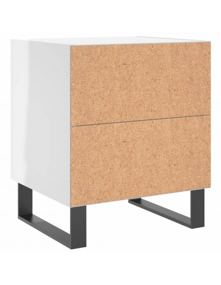 Comodini 2 pz Bianco Lucido 40x35x47,5 cm in Legno Multistrato