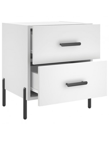 Comodini 2 pz Bianchi 40x35x47,5 cm in Legno Multistrato