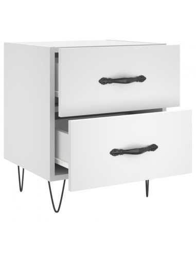 Comodini 2 pz Bianchi 40x35x47,5 cm in Legno Multistrato