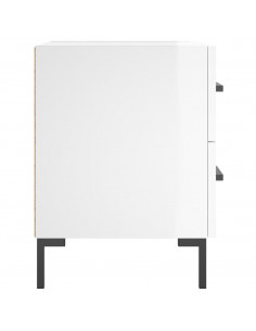 Comodini 2 pz Bianco Lucido 40x35x47,5 cm in Legno Multistrato 2