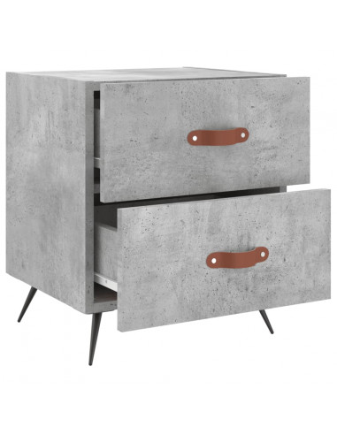 Comodini 2 pz Grigio Cemento 40x35x47,5 cm in Legno Multistrato