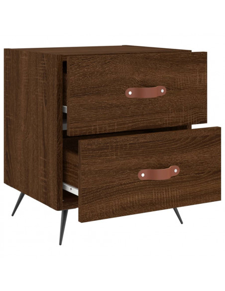 Comodini 2 pz Rovere Marrone 40x35x47,5 cm in Legno Multistrato