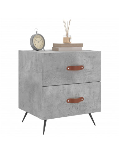 Comodino Grigio Cemento 40x35x47,5 cm in Legno Multistrato