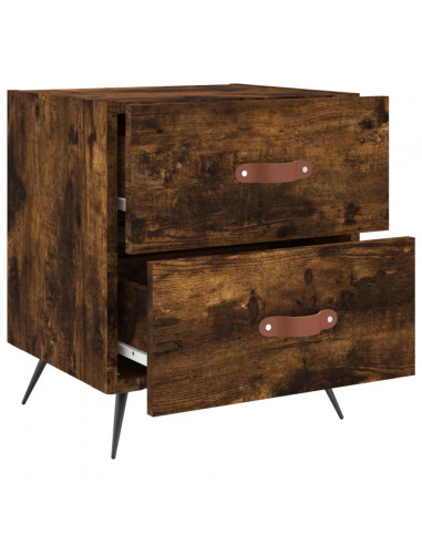 Comodini 2 pz Rovere Fumo 40x35x47,5 cm in Legno Multistrato