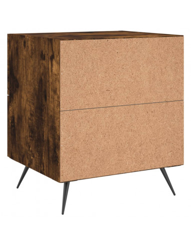 Comodini 2 pz Rovere Fumo 40x35x47,5 cm in Legno Multistrato