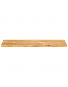 Piano Tavolo Bordi Vivi 100x20x2,5cm in Legno Massello di Mango 2