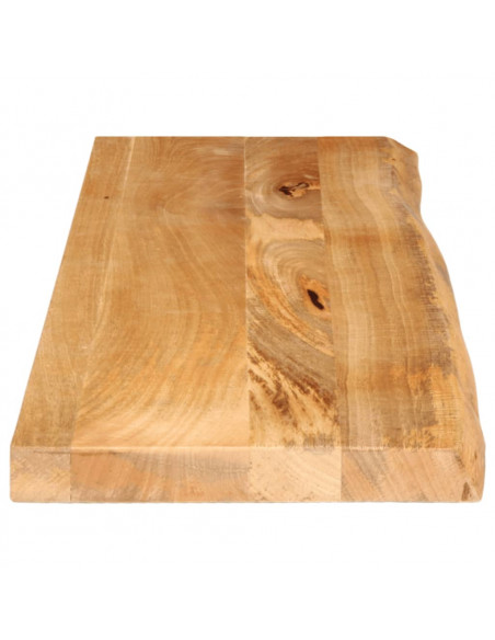 Piano Tavolo Bordi Vivi 100x20x2,5cm in Legno Massello di Mango