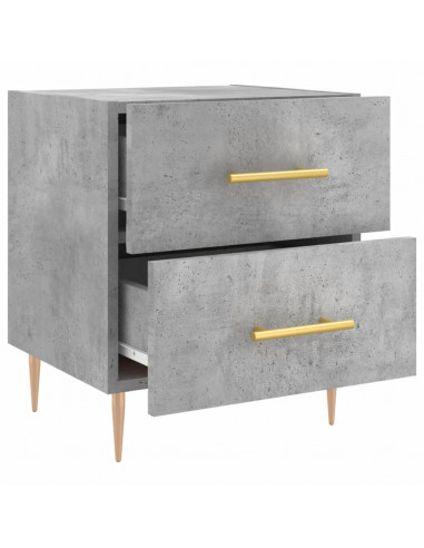 Comodini 2 pz Grigio Cemento 40x35x47,5 cm in Legno Multistrato