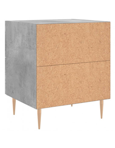Comodini 2 pz Grigio Cemento 40x35x47,5 cm in Legno Multistrato