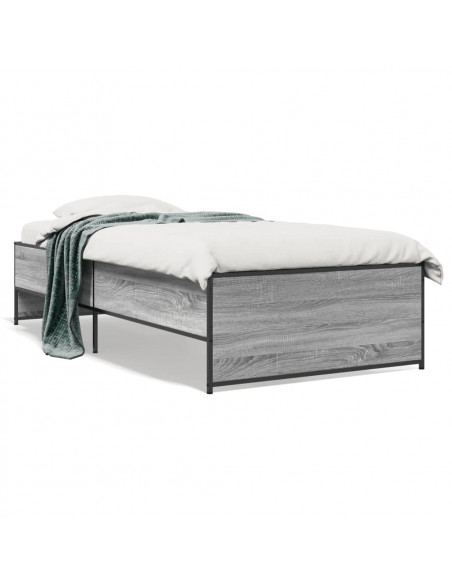 Giroletto Grigio Sonoma 100x200 cm Legno Multistrato e Metallo