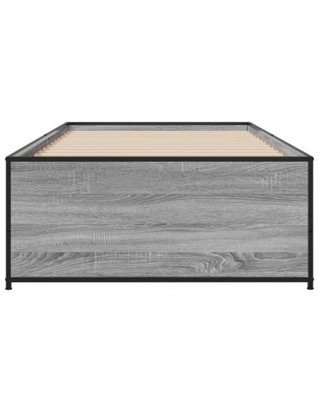 Giroletto Grigio Sonoma 100x200 cm Legno Multistrato e Metallo