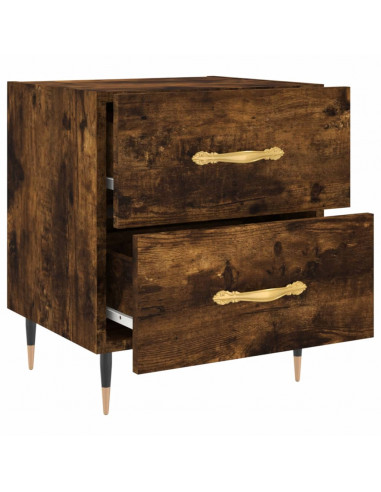 Comodini 2 pz Rovere Fumo 40x35x47,5 cm in Legno Multistrato