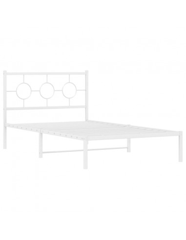 Giroletto con Testiera Metallo Bianco 107x203 cm