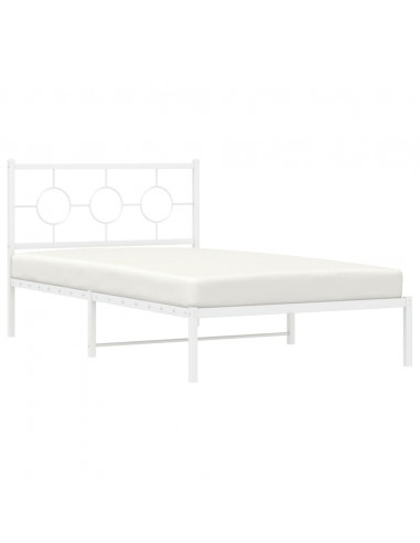 Giroletto con Testiera Metallo Bianco 107x203 cm