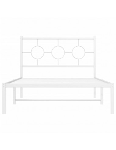 Giroletto con Testiera Metallo Bianco 107x203 cm