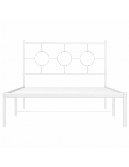 Giroletto con Testiera Metallo Bianco 107x203 cm
