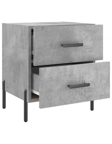 Comodini 2 pz Grigio Cemento 40x35x47,5 cm in Legno Multistrato