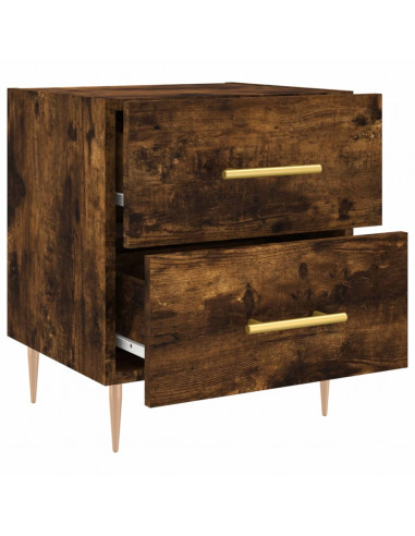 Comodini 2 pz Rovere Fumo 40x35x47,5 cm in Legno Multistrato