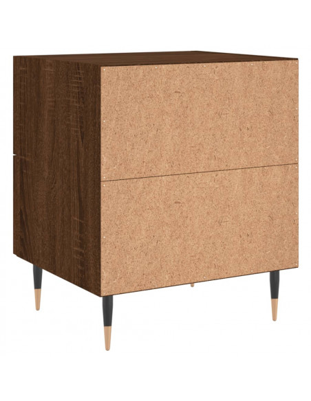 Comodini 2 pz Rovere Marrone 40x35x47,5 cm in Legno Multistrato