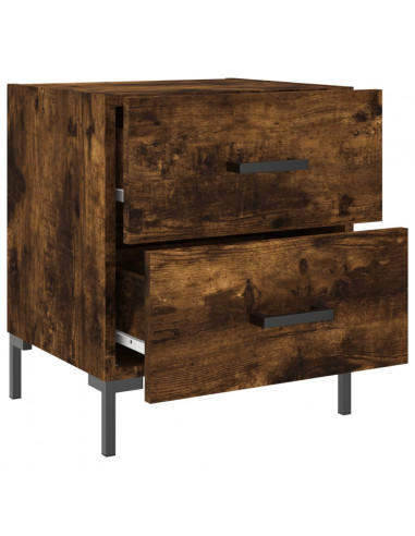 Comodini 2 pz Rovere Fumo 40x35x47,5 cm in Legno Multistrato