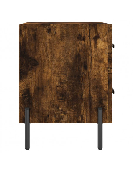 Comodini 2 pz Rovere Fumo 40x35x47,5 cm in Legno Multistrato