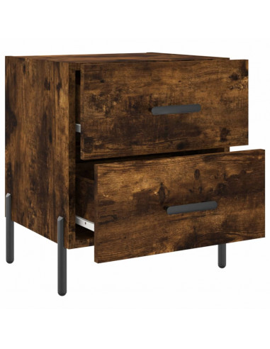 Comodini 2 pz Rovere Fumo 40x35x47,5 cm in Legno Multistrato