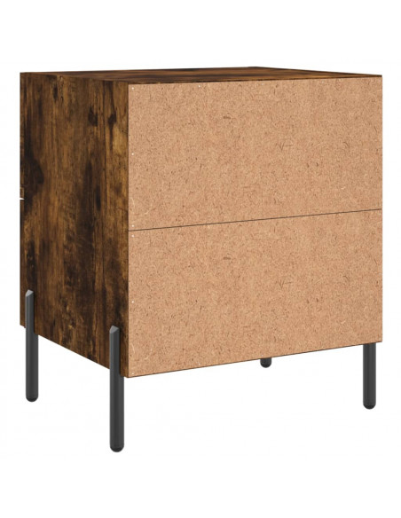 Comodini 2 pz Rovere Fumo 40x35x47,5 cm in Legno Multistrato