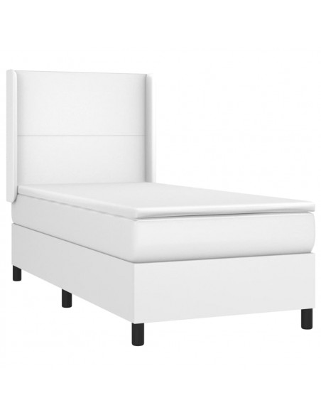 Giroletto a Molle con Materasso Bianco 100x200 cm in Similpelle