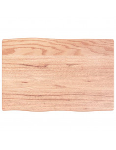 Piano Tavolo Marrone Chiaro 60x40x2 cm in Rovere Non Trattato 2