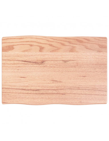 Piano Tavolo Marrone Chiaro 60x40x2 cm in Rovere Non Trattato