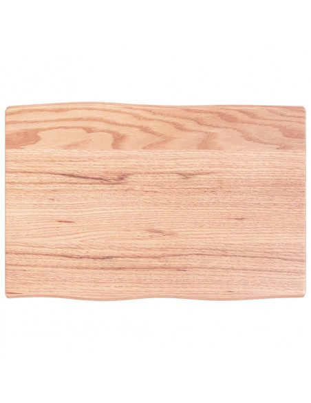Piano Tavolo Marrone Chiaro 60x40x2 cm in Rovere Non Trattato