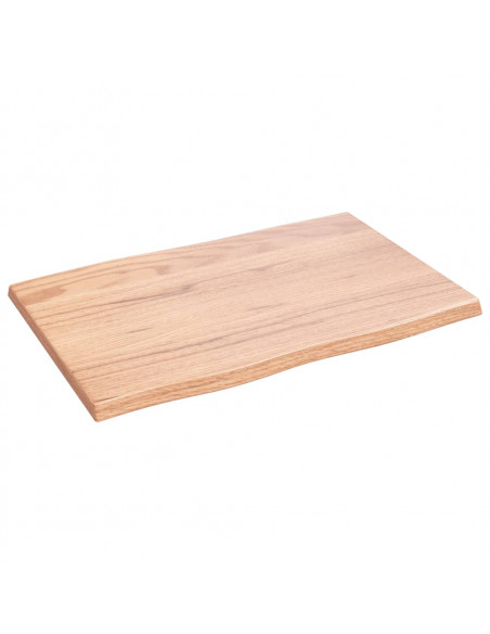 Piano Tavolo Marrone Chiaro 60x40x2 cm in Rovere Non Trattato