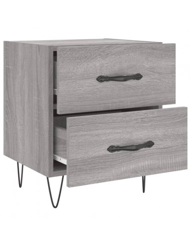 Comodini 2 pz Grigio Sonoma 40x35x47,5 cm in Legno Multistrato