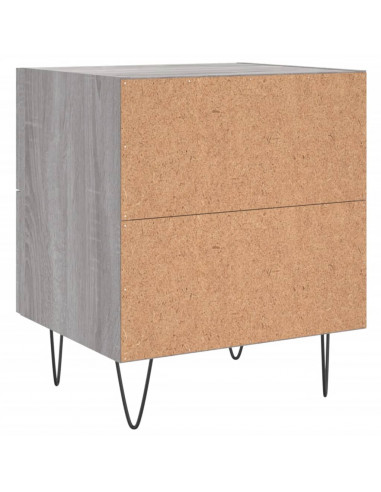 Comodini 2 pz Grigio Sonoma 40x35x47,5 cm in Legno Multistrato