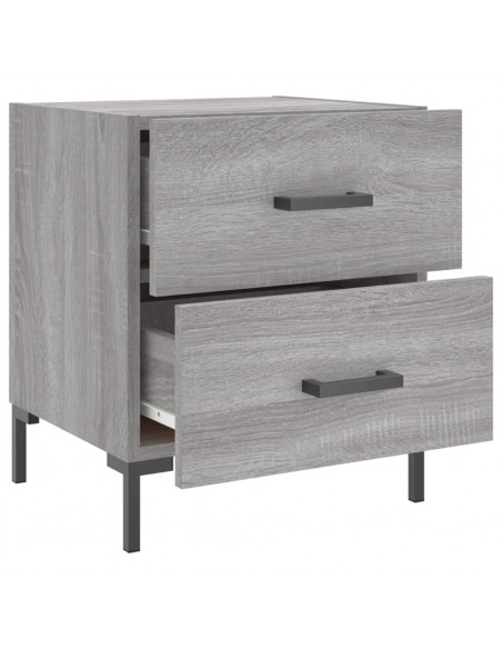 Comodini 2 pz Grigio Sonoma 40x35x47,5 cm in Legno Multistrato